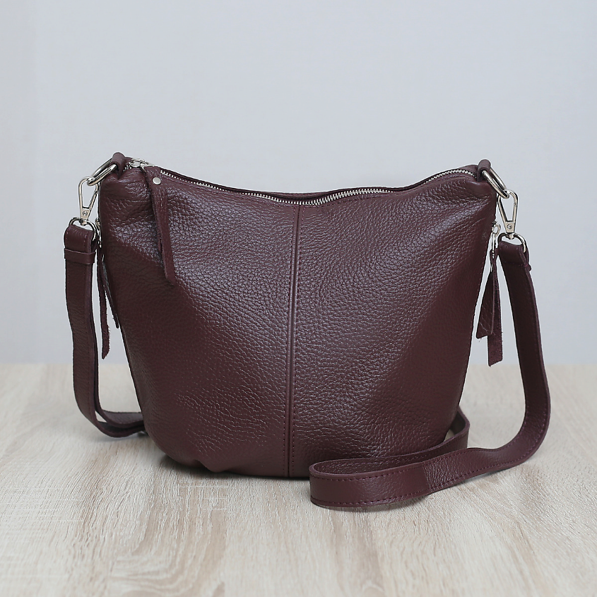 Изображение товара AKTORRIS Сумка кожаная кросс-боди через плечо, цвет: бордовый