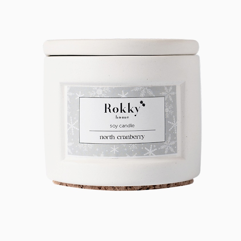 Изображение товара Ароматическая свеча Северная Клюква 125 мл с деревянным фитилем ROKKYHOME