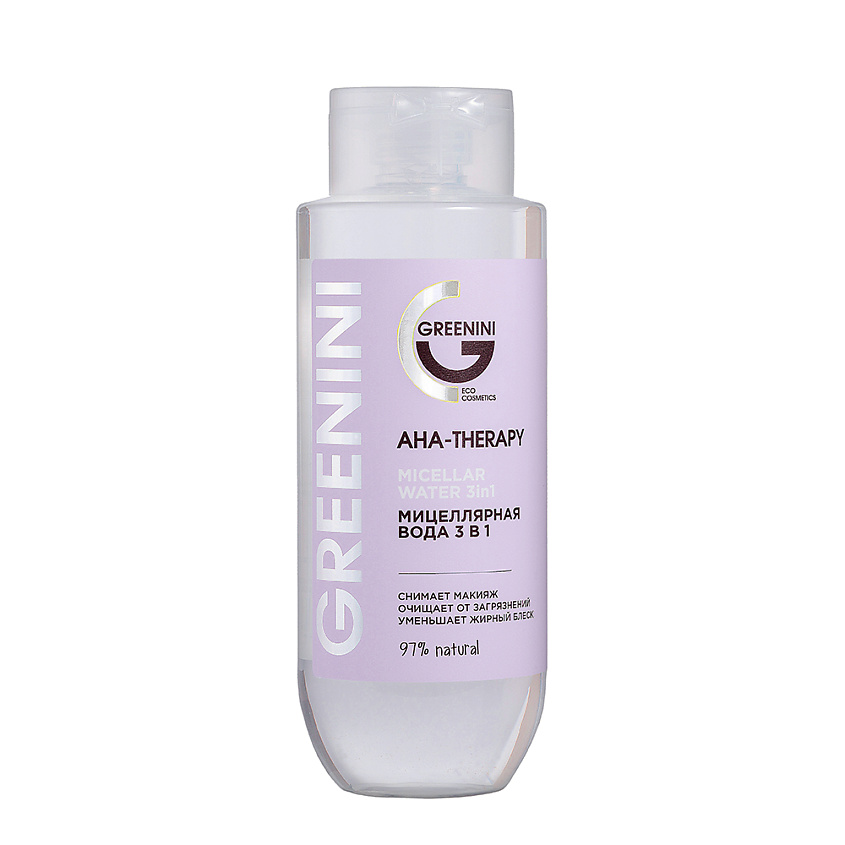 Изображение товара GREENINI Мицеллярная вода 3 в 1 Aha-Therapy, 400 мл