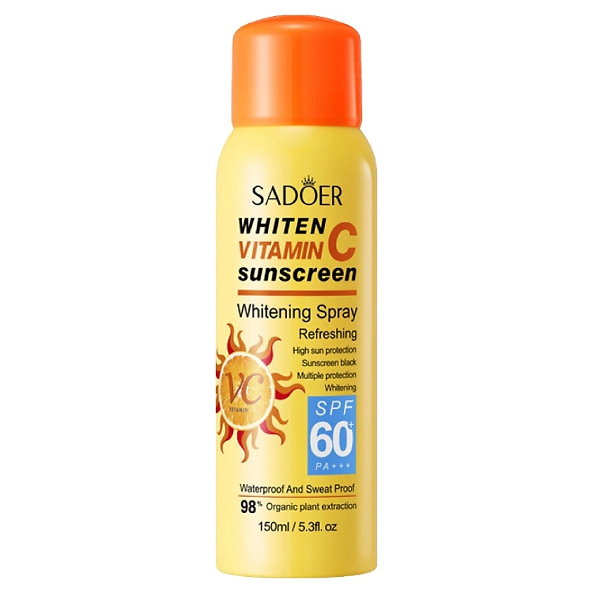 Изображение товара SADOER Крем-спрей осветляющий cолнцезащитный SPF60 с витамином С, 150 мл.
