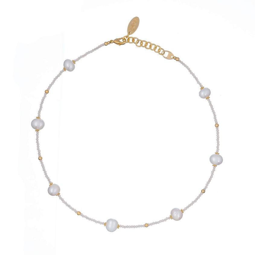 Изображение товара LANZEROTTI Колье Lanzerotti, Splendore, с жемчугом и кристаллами, цвет: Белый, размер: 43