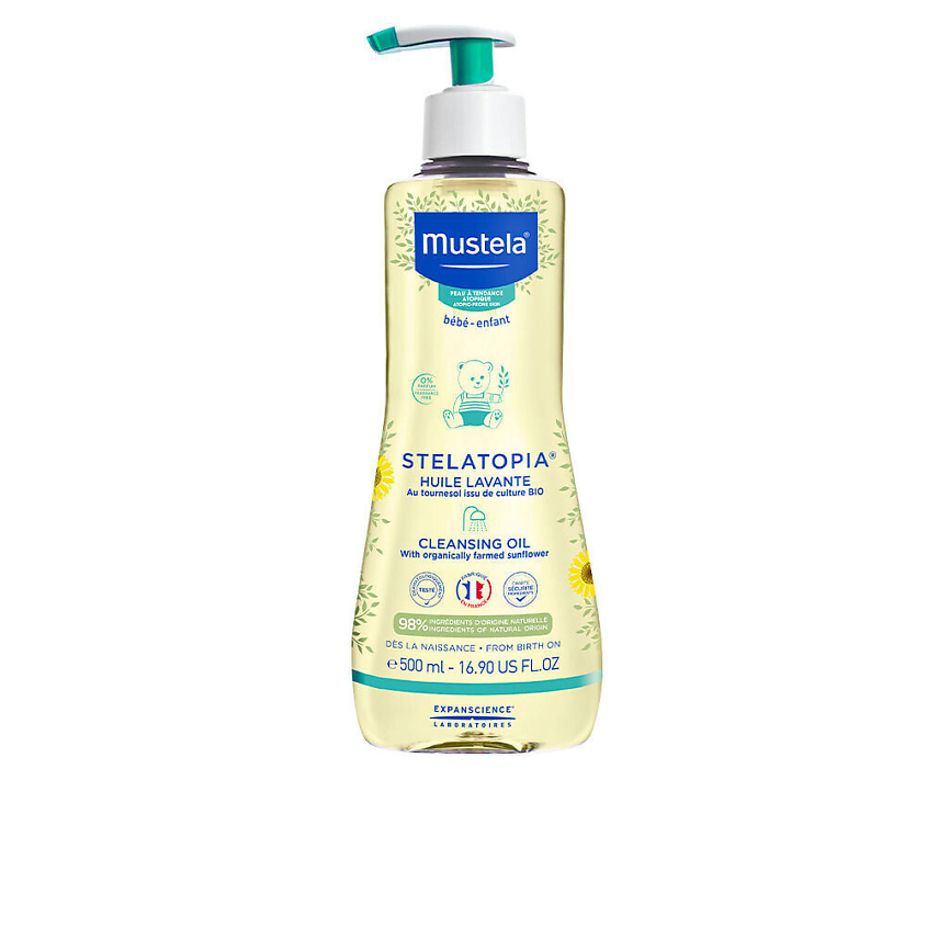 Изображение товара MUSTELA Масло для купания для младенцев с атопической кожей Stelatopia, 500 мл