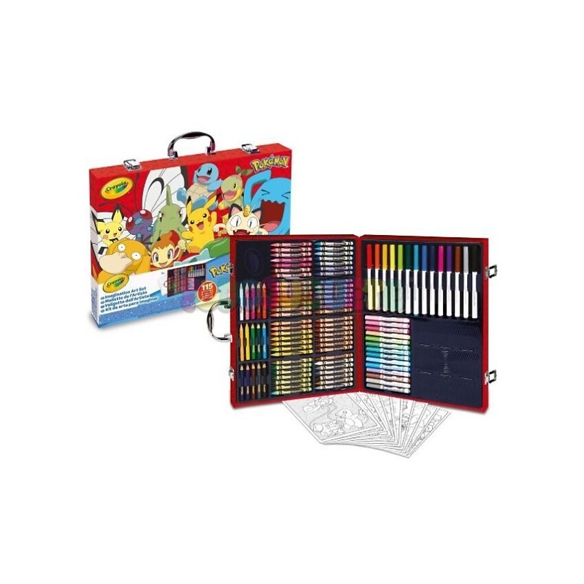 Изображение товара CRAYOLA Набор принадлежностей для рисования в кейсе Pokemon Artist Case, 115 шт