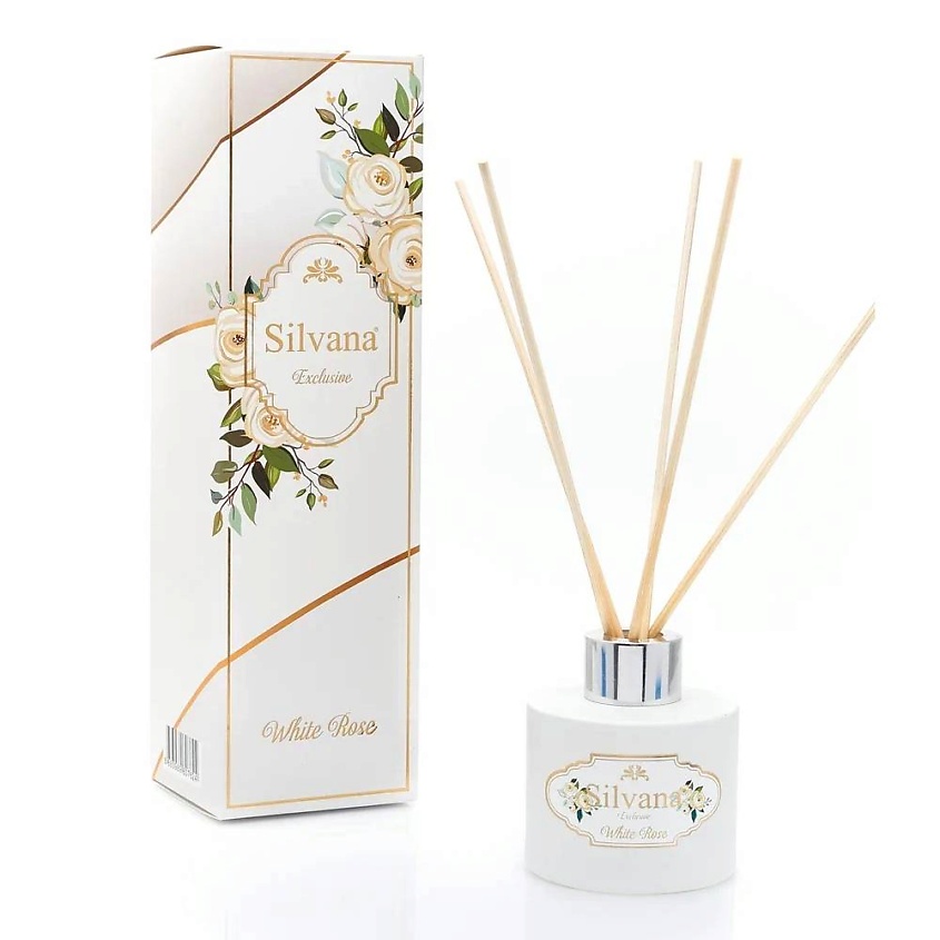 Изображение товара SILVANA White Rose Аромадиффузор с деревяшками 100 мл для дома и офиса