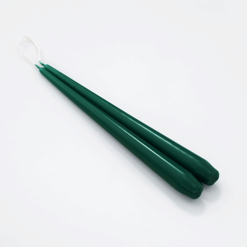 Изображение товара Конические интерьерные свечи ALDECANDLES 35см изумрудные, набор из 2 шт