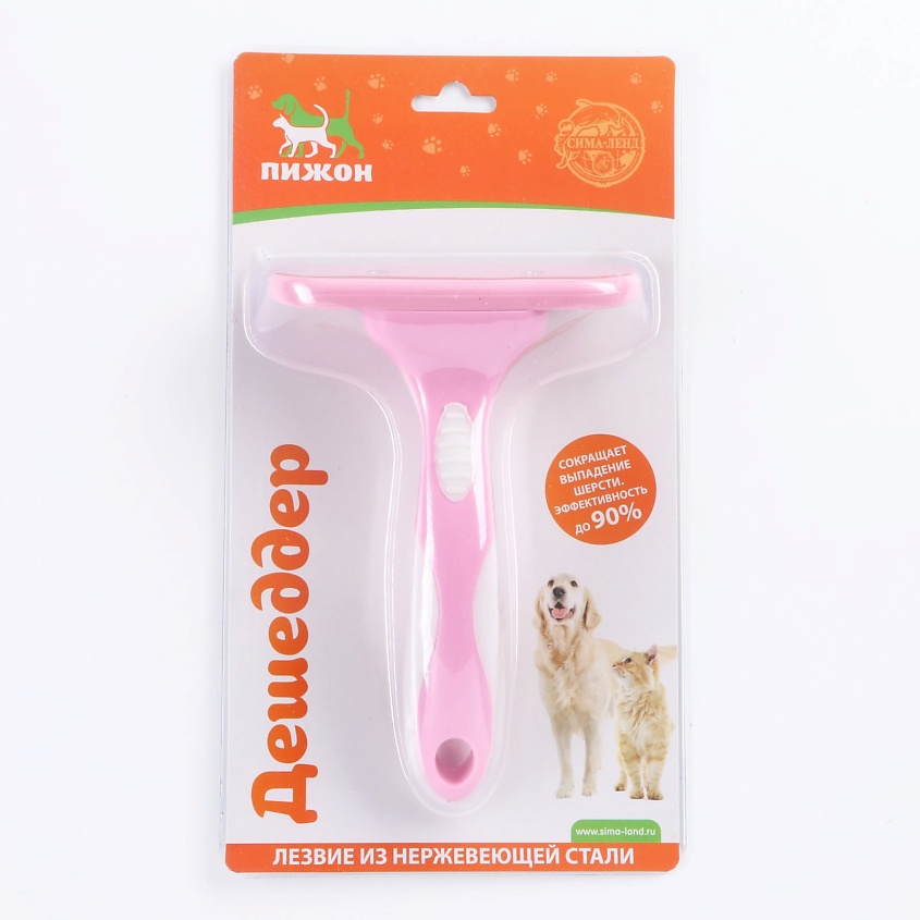 Изображение товара ПИЖОН Дешеддер большой, лезвие шириной 10 см, розовый