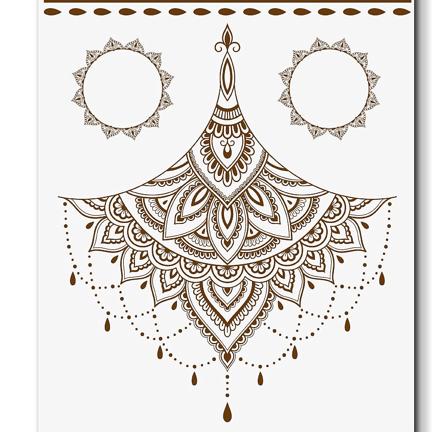 Изображение товара Временные переводные татуировки Мехенди Арабская ночь 16х24 см