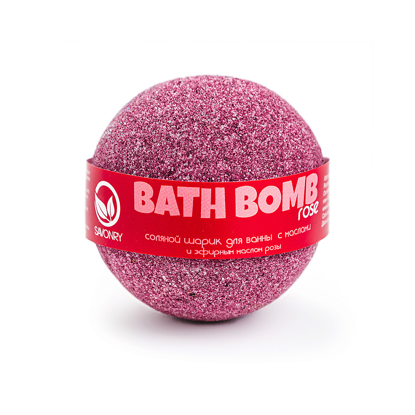 Изображение товара SAVONRY Шарик для ванны с маслами "Роза", 145 г
