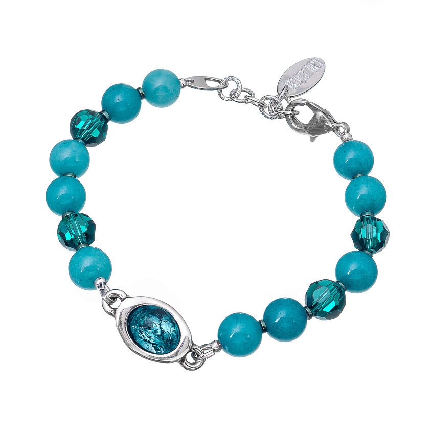 Изображение товара LANZEROTTI Браслет, Коллекция Atlantide, с агатом, муранским стеклом, кристаллами, цвет: Голубой, размер: 22