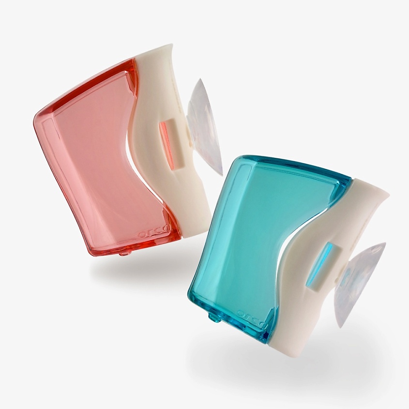 Изображение товара Футляр для зубной щетки FLIPPER BASIC TWIN морской волны и розовый лепесток компактный и гигиеничны