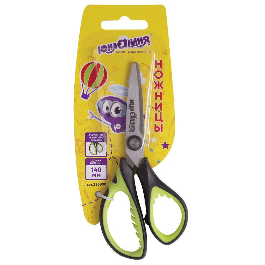 Изображение товара Ножницы ЮНЛАНДИЯ BASIC Зеленый для детского творчества и развития