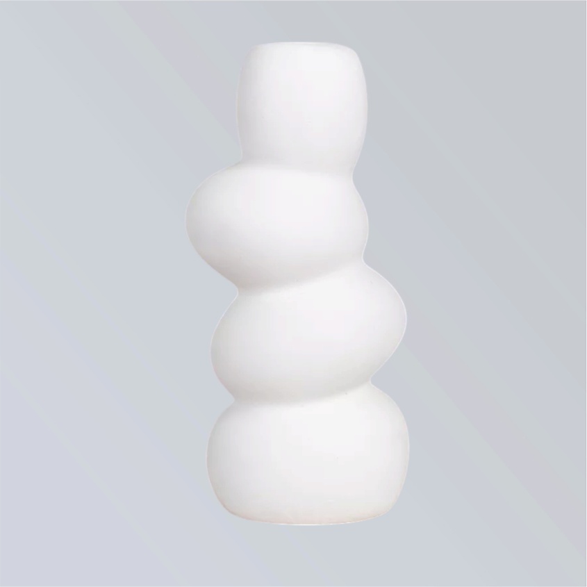 Изображение товара SHE STYLE Ваза для сухоцветов из гипса Камни для декора дома, Белый