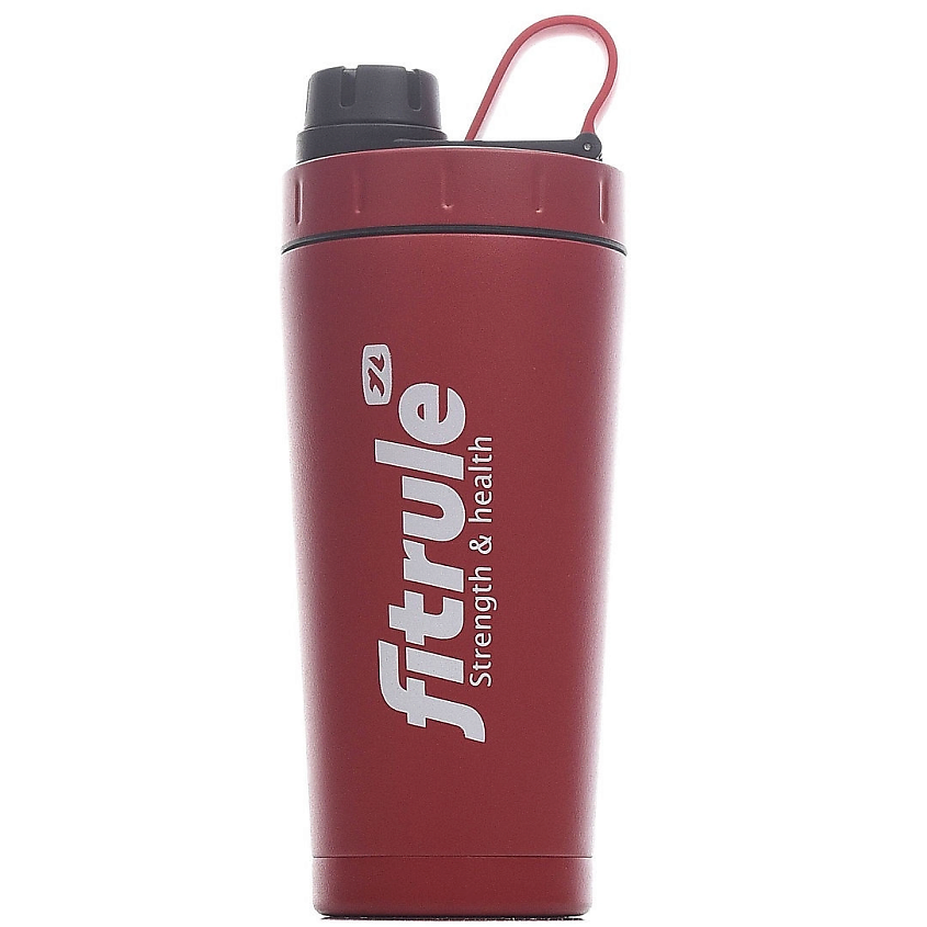 Изображение товара Шейкер FITRULE Twist алюминиевый 700мл красный для коктейлей и смузи