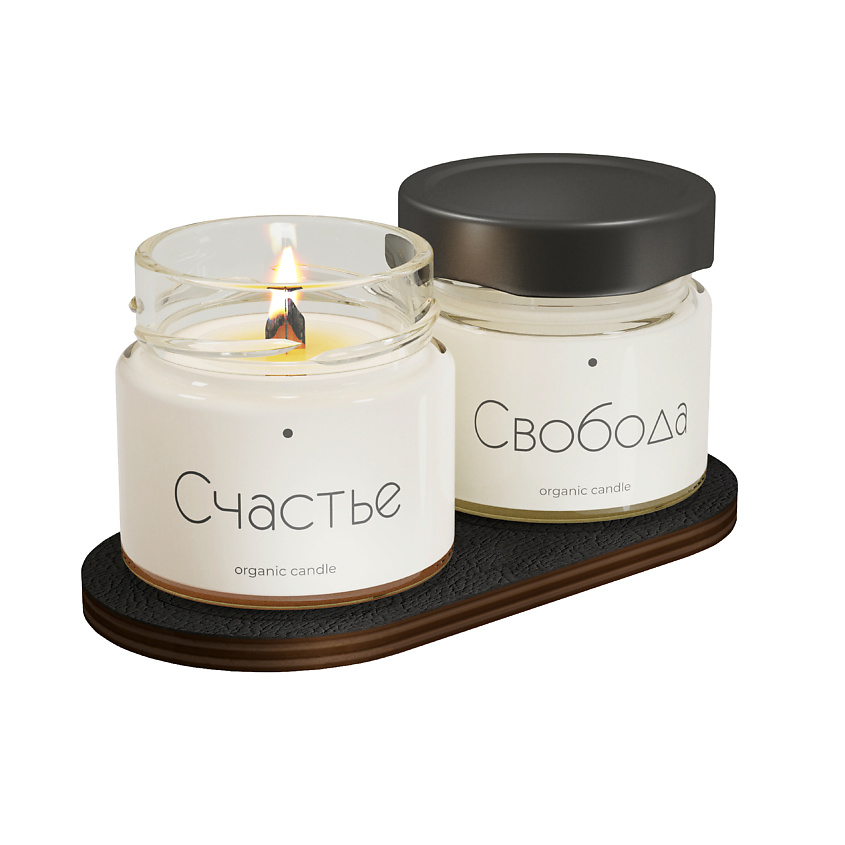 Изображение товара DECOREZ Подарочный набор свечей ароматических для дома "Счастье", 2 шт