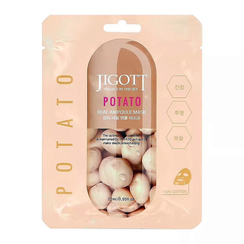 Изображение товара Тканевая маска для лица с экстрактом картофеля JIGOTT 27 г увлажнение и выравнивание тона