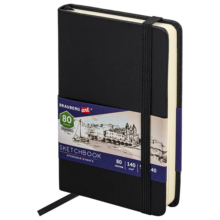 Изображение товара BRAUBERG Скетчбук Слоновая кость, Черный