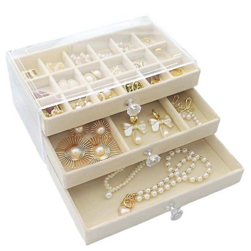 Изображение товара DENEZO Шкатулка для украшений, колец, сережек, бижутерии "Leona", Бежевый