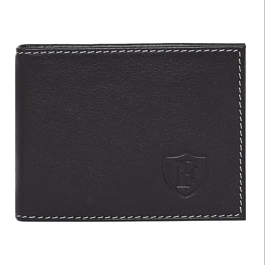 Изображение товара FORTE Зажим для денег из натуральной кожи гладкий, Черный