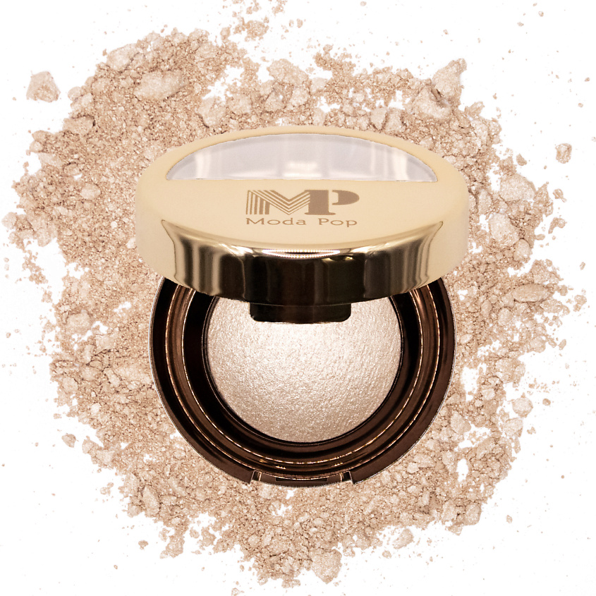 Изображение товара MODAPOP Тени для век блестящие с шиммером, оттенок 20, компактные, стойкие, с зеркальцем