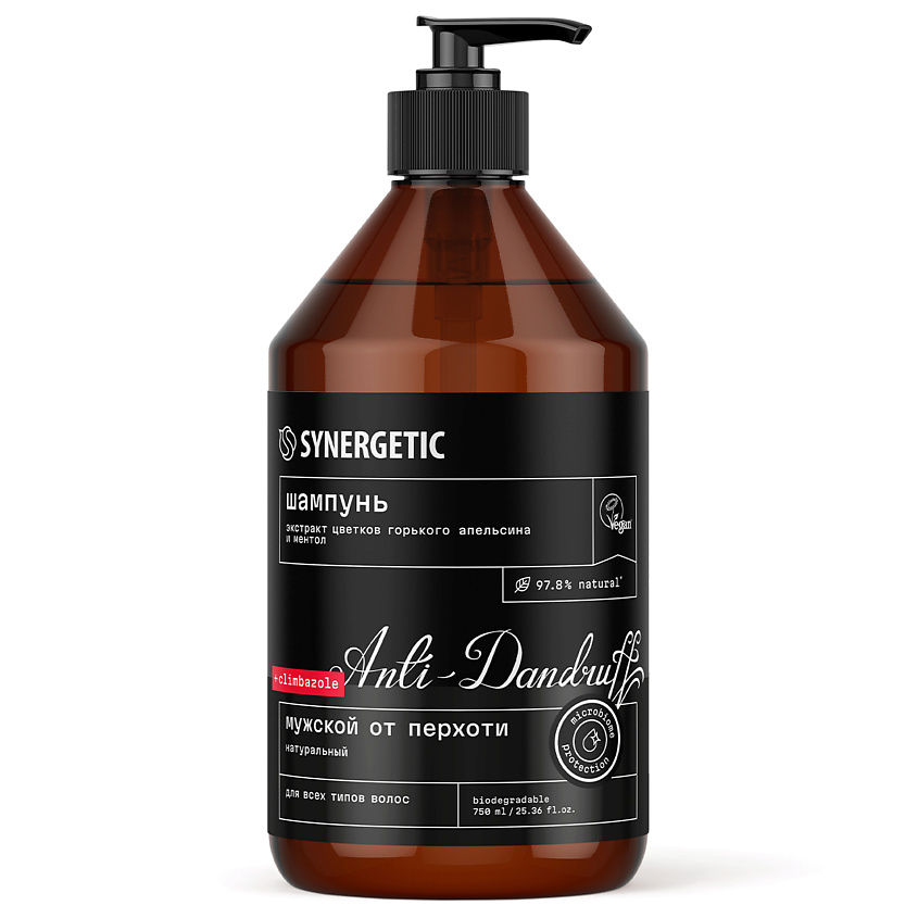 Изображение товара SYNERGETIC Натуральный шампунь от перхоти мужской, 750 мл
