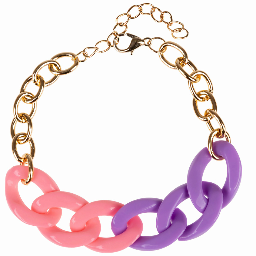 Изображение товара LUKKY Браслет Разноцветные цепочки, Розово-фиолетовый микс