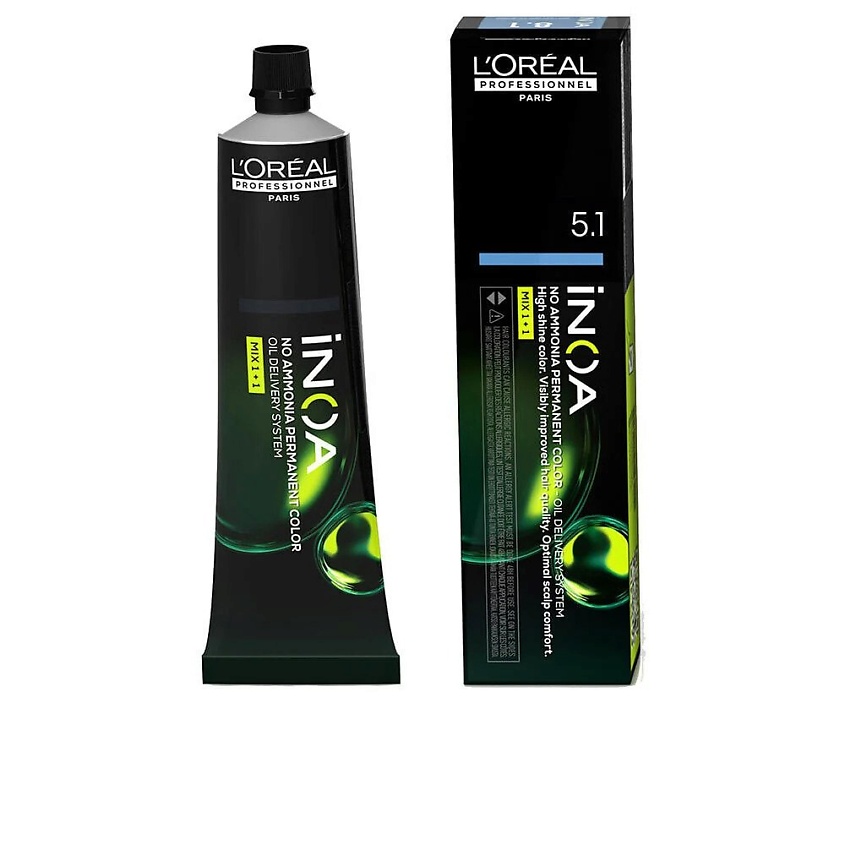 Изображение товара L'OREAL PROFESSIONNEL Безаммиачная краска для волос Inoa, 5.1 Light Ash Brown