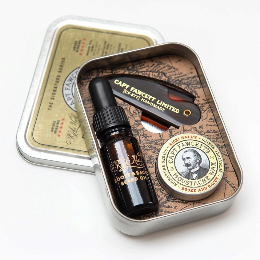 Изображение товара CAPTAIN FAWCETT Набор средств для ухода за бородой Ricki Hall Booze & Baccy Grooming Survival Kit, 1 шт.