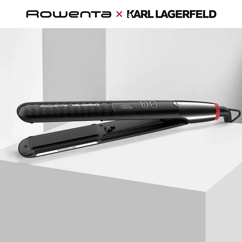 Изображение товара ROWENTA Выпрямитель для волос Karl Lagerfeld SF466LF0, плавающие пластины, ЖК-дисплей, покрытие кератин