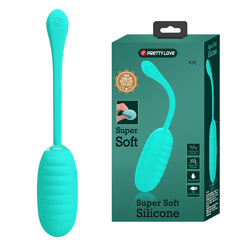 Изображение товара PRETTY LOVE Виброяйцо ребристое, Голубой