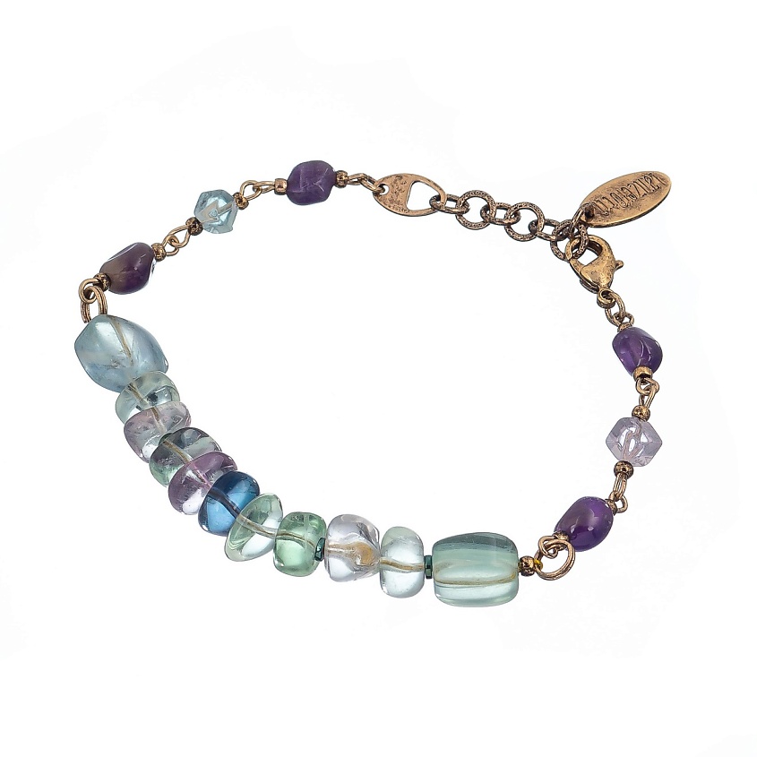 Изображение товара LANZEROTTI Браслет Ispirazione, флюорит, аметист, гематит, цвет: Зеленый, размер: 21