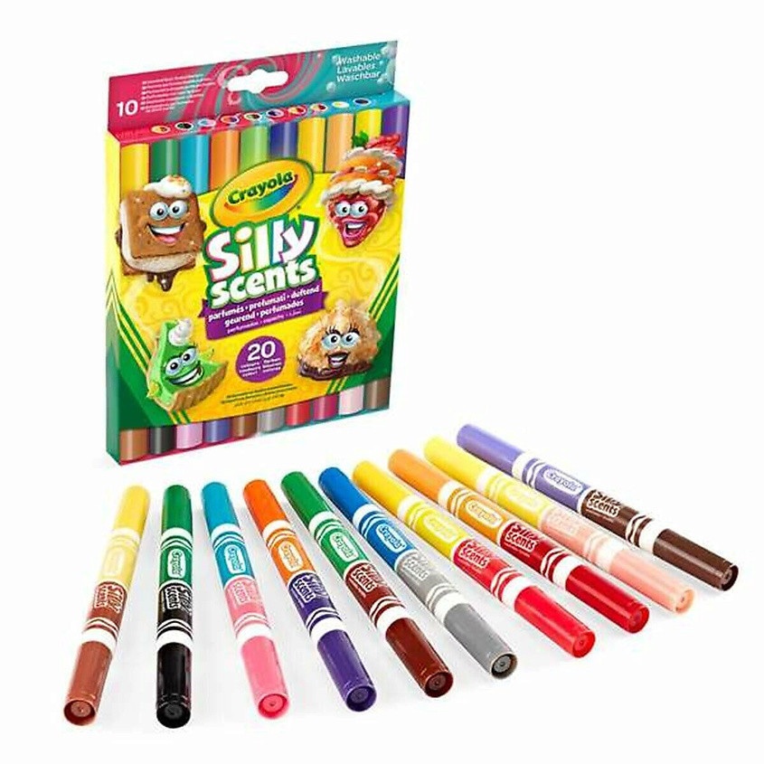 Изображение товара CRAYOLA Смываемые двусторонние фломастеры с ароматизатором Silly Scent, 10 шт.