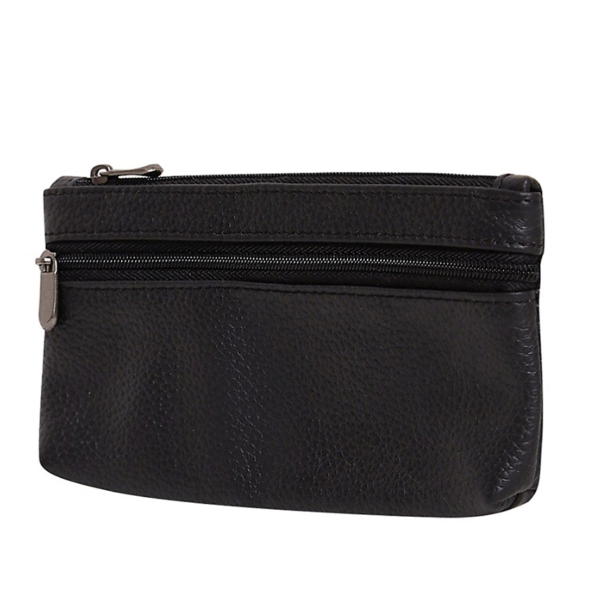 Изображение товара FORTE Ключница из натуральной кожи с двумя молниями, Черный