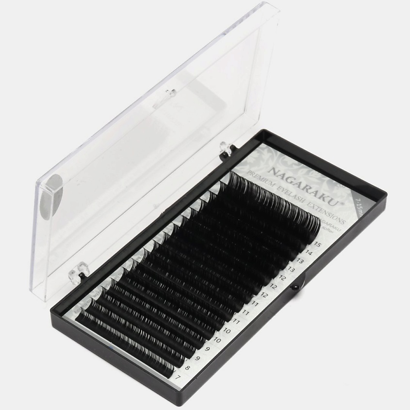 Изображение товара Ресницы для наращивания Nagaraku L 0,10 мм, длина 7-15 мм, черные