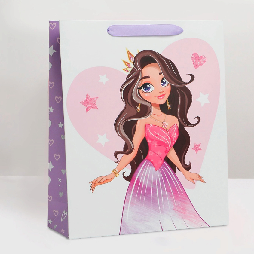 Изображение товара ДАРИТЕ СЧАСТЬЕ Пакет подарочный ламинированный вертикальный, упаковка, "Принцесса", 1 шт