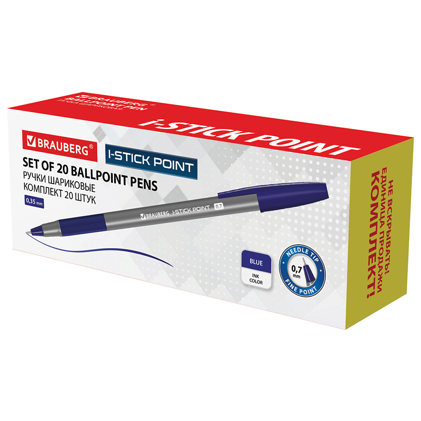 Изображение товара BRAUBERG Ручка шариковая с грипом "i-STICK POINT", 1 шт