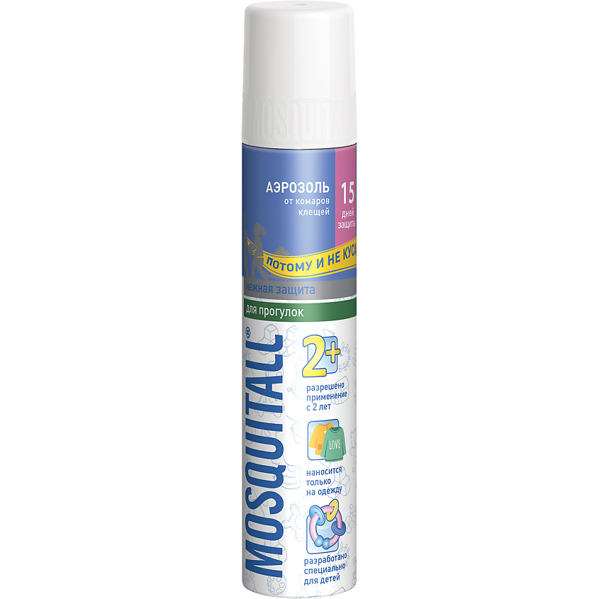 Изображение товара MOSQUITALL Аэрозоль "Нежная защита для детей" от клещей, 150 мл