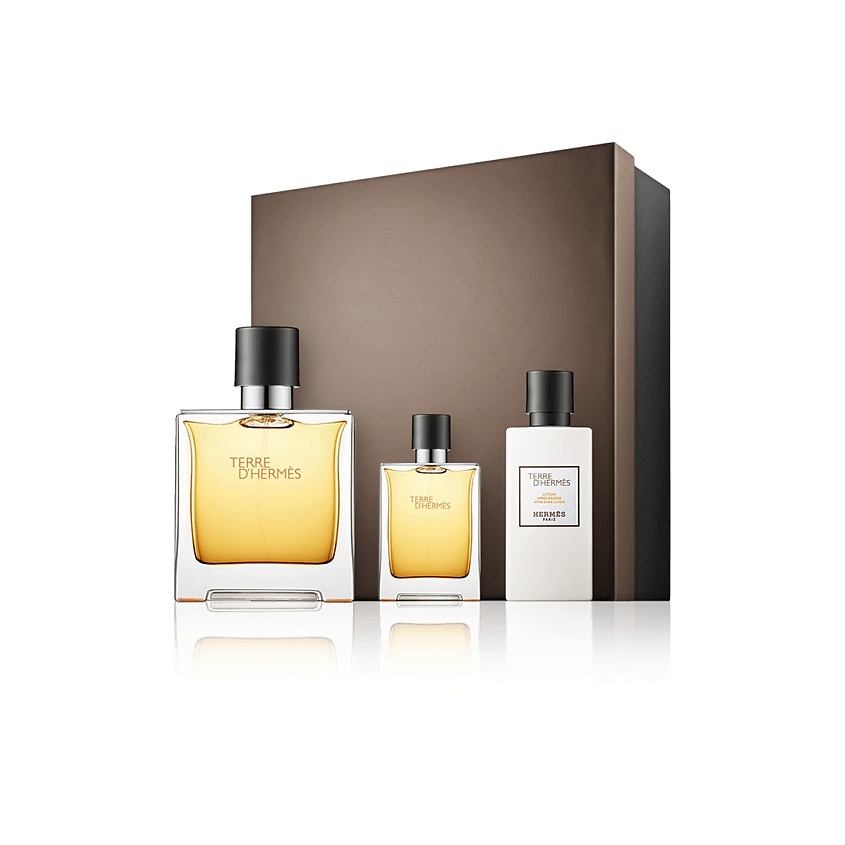 Изображение товара HERMES Набор Terre d'Hermes Parfum: Парфюмерная вода + Миниатюра + Лосьон после бритья, 75 мл + 12 мл + 40 мл