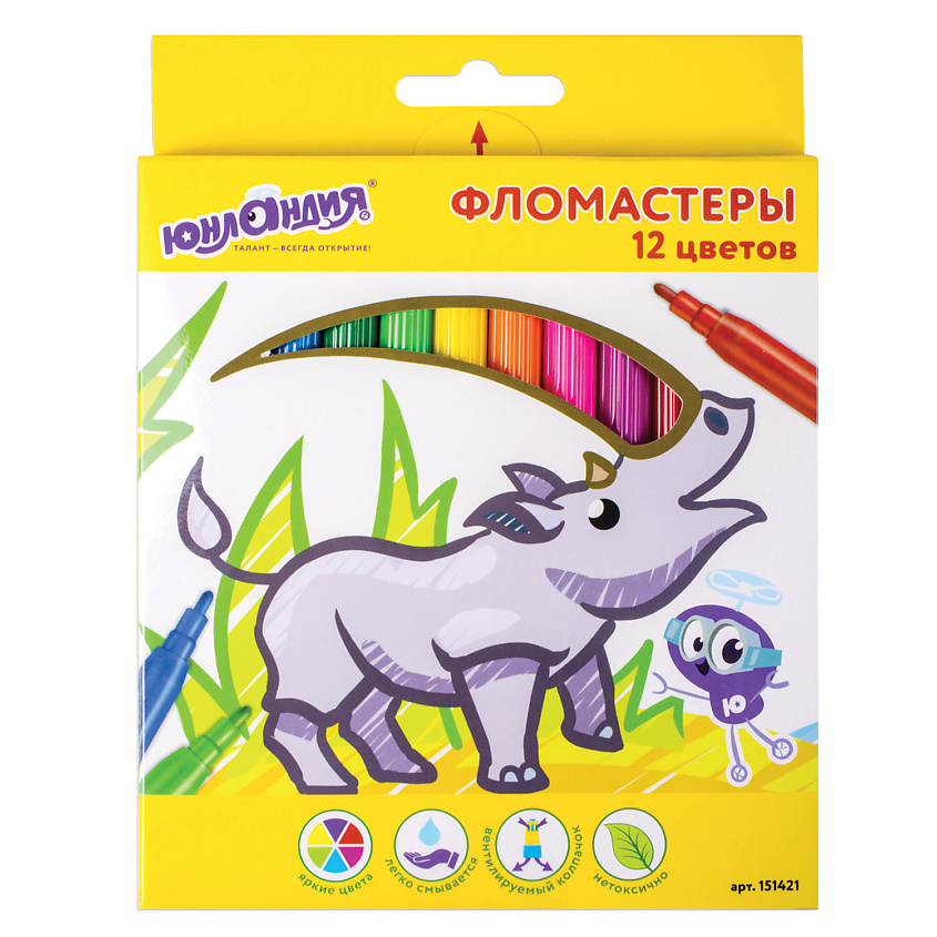 Изображение товара ЮНЛАНДИЯ Фломастеры Экзотика, 12 цветов