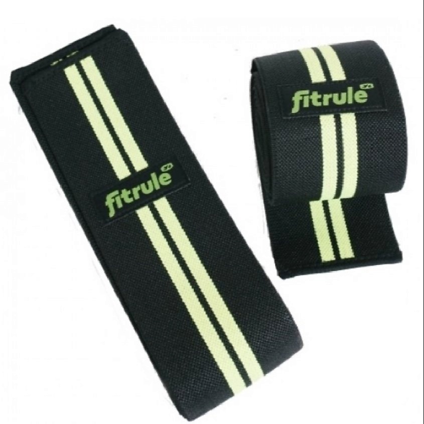 Изображение товара FITRULE Бинты коленные HARD (пара), 2 метра, Черно-зеленый
