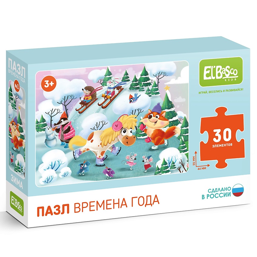 Изображение товара EL'BASCO Пазл детский 27х20 см Времена года Зима, 1 шт