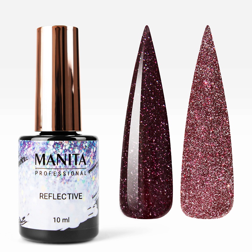 Изображение товара MANITA Professional Гель-лак для ногтей светоотражающий Reflective, Бордовый