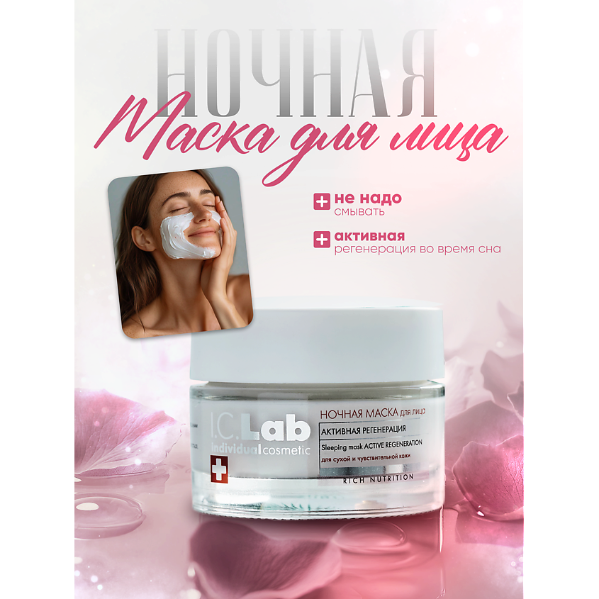 Изображение товара I.C.LAB Ночная несмываемая маска для лица 50 мл для сухой кожи