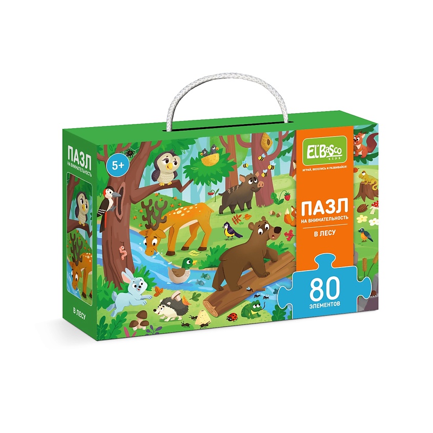 Изображение товара EL'BASCO Пазл - виммельбух для детей на внимательность "В лесу" 80 элементов, 1 шт