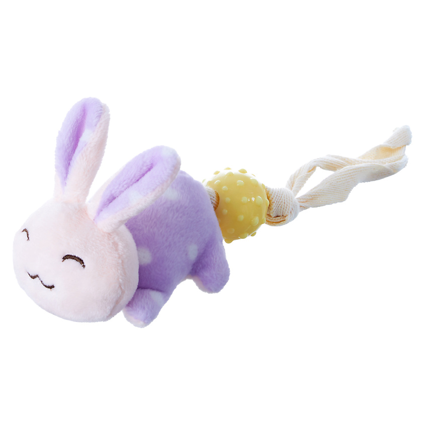Изображение товара ZOO ONE Игрушка для маленьких пород собак и щенков "Кролик с мячом TRP", 17 см