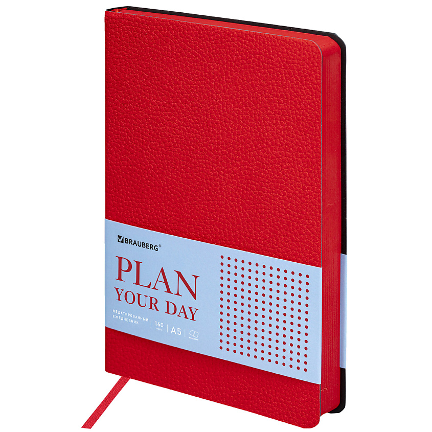 Изображение товара BRAUBERG Ежедневник недатированный А5 Stylish, Красный