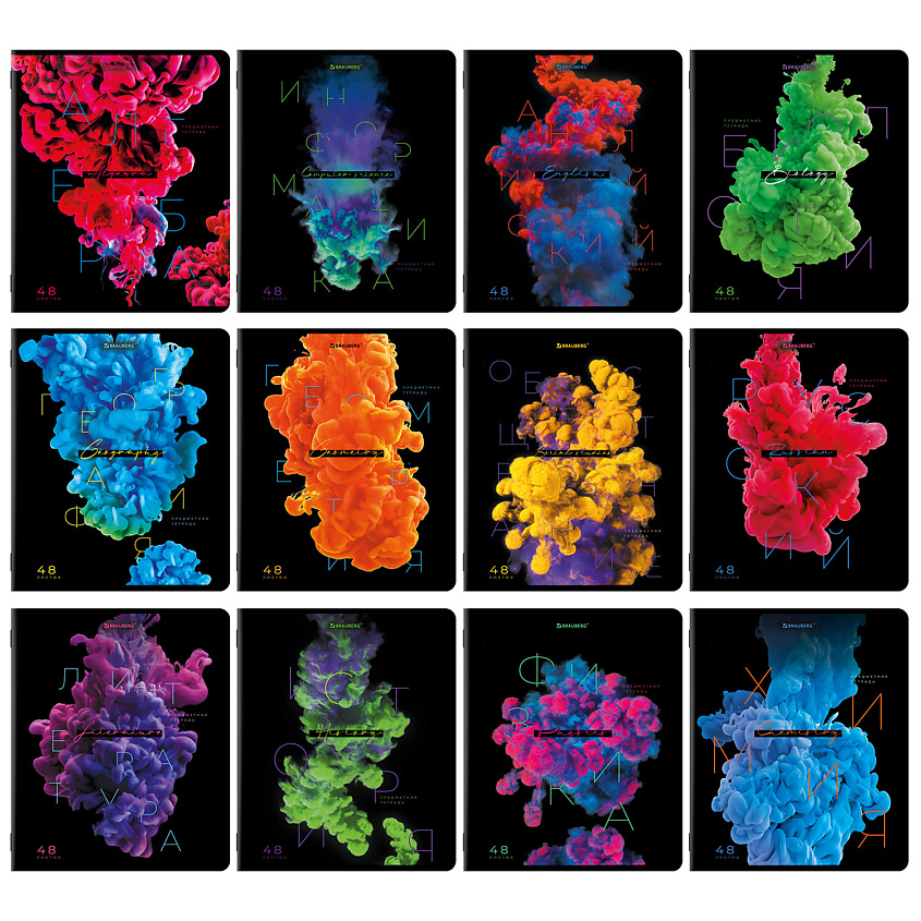 Изображение товара BRAUBERG Тетради предметные комплект PIGMENT, Мультицвет