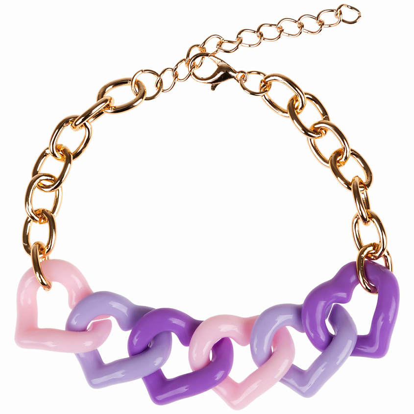 Изображение товара Фиолетовый радужный браслет в виде сердечек от Lukky Fashion
