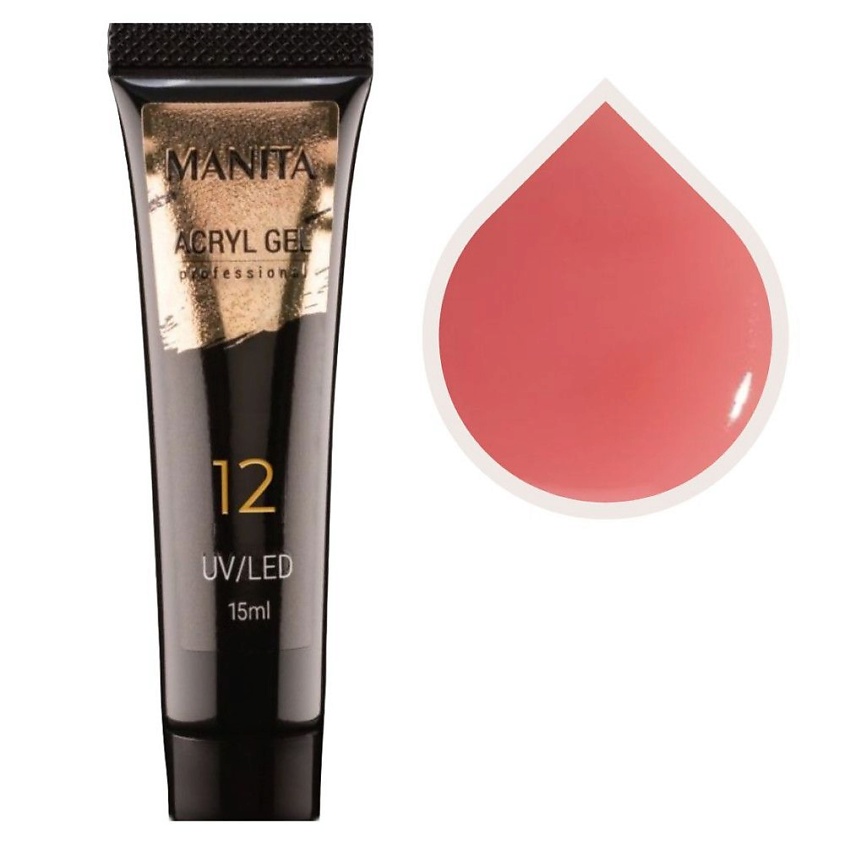 Изображение товара MANITA Акригель для наращивания ногтей 15 мл Полупрозрачный розовый нюд