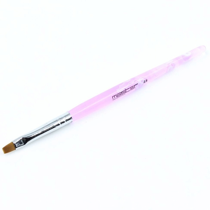Изображение товара MASTER Кисть для наращивания ногтей прямая 4мм Pink профессиональный инструмент