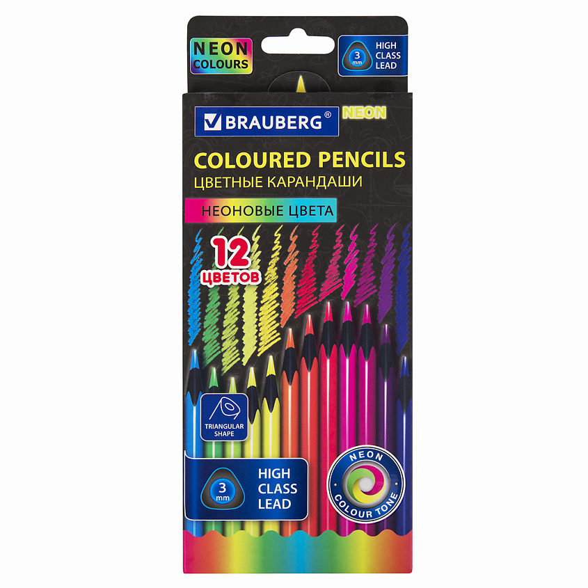 Изображение товара BRAUBERG Карандаши цветные NEON, Мультицвет